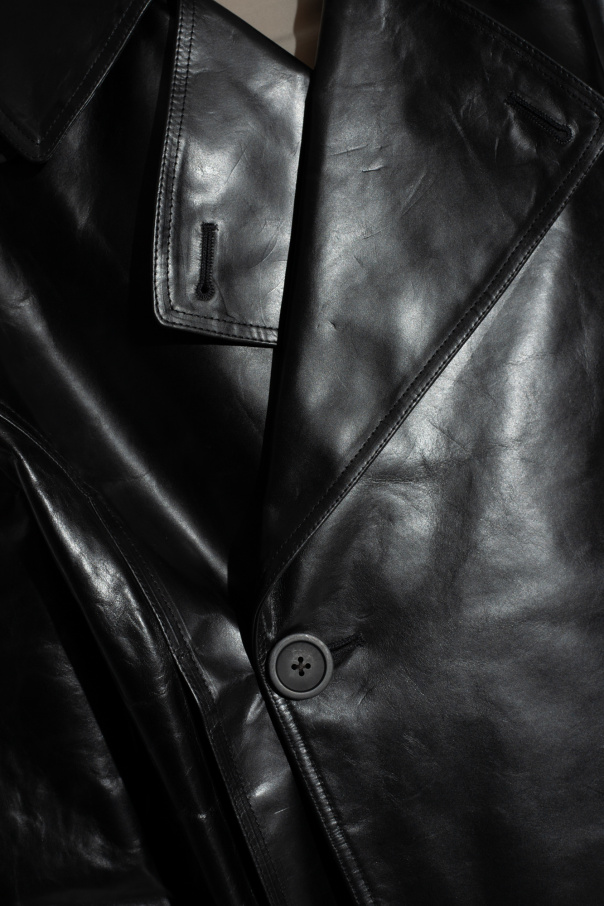 Rick Owens 'Drella' leather jacket | spj logo t shirt